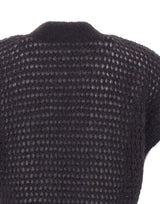 ELEVENTY Cardigan smanicato in mohair e seta GREY Donna 