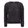 ELEVENTY Maglione in misto mohair e seta BLACK Donna 