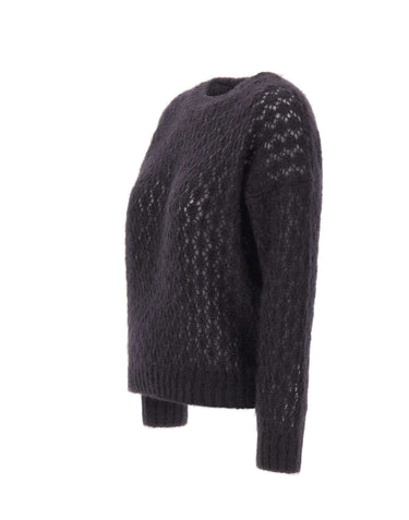 ELEVENTY Maglione in misto mohair e seta BLACK Donna 