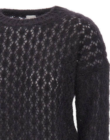 ELEVENTY Maglione in misto mohair e seta BLACK Donna 