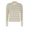 ELEVENTY Polo in lana a righe WHITE Donna 
