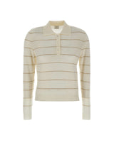 ELEVENTY Polo in lana a righe WHITE Donna 
