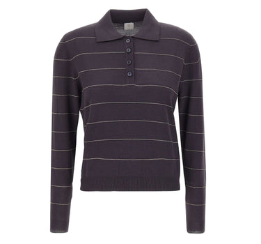 ELEVENTY Polo in lana a righe GREY Donna 
