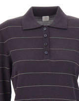 ELEVENTY Polo in lana a righe GREY Donna 