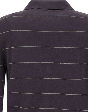 ELEVENTY Polo in lana a righe GREY Donna 