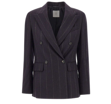 ELEVENTY Blazer doppiopetto in misto lana BLUE Donna 