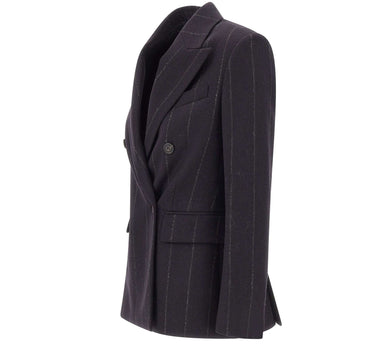 ELEVENTY Blazer doppiopetto in misto lana BLUE Donna 