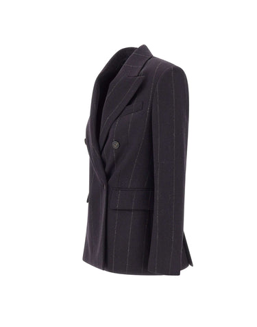 ELEVENTY Blazer doppiopetto in misto lana BLUE Donna 