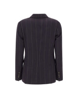 ELEVENTY Blazer doppiopetto in misto lana BLUE Donna 