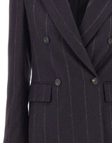 ELEVENTY Blazer doppiopetto in misto lana BLUE Donna 