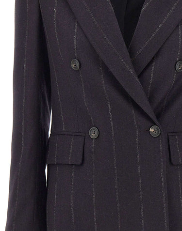 ELEVENTY Blazer doppiopetto in misto lana BLUE Donna 