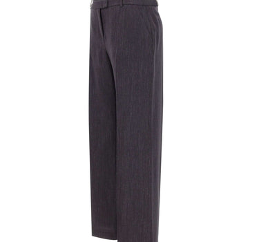 ELEVENTY Pantaloni in misto lana, seta e lino BLUE Donna 