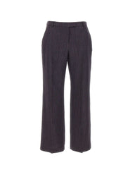ELEVENTY Pantaloni in misto lana, seta e lino BLUE Donna 