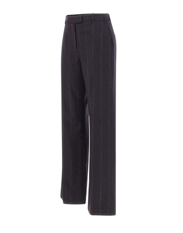 ELEVENTY Pantaloni in misto lana e seta BLUE Donna 