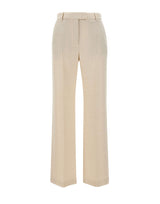 ELEVENTY Pantaloni in misto lana, seta e lino WHITE Donna 