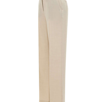 ELEVENTY Pantaloni in misto lana, seta e lino WHITE Donna 