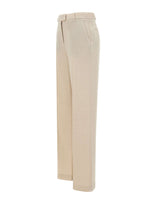 ELEVENTY Pantaloni in misto lana, seta e lino WHITE Donna 
