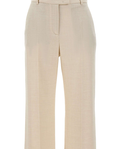 ELEVENTY Pantaloni in misto lana, seta e lino WHITE Donna 