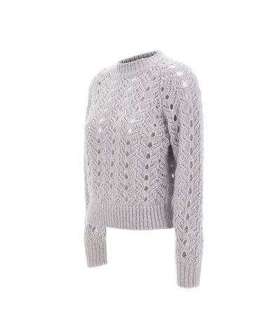 ELEVENTY Maglia in lana, mohair e seta GREY Donna 