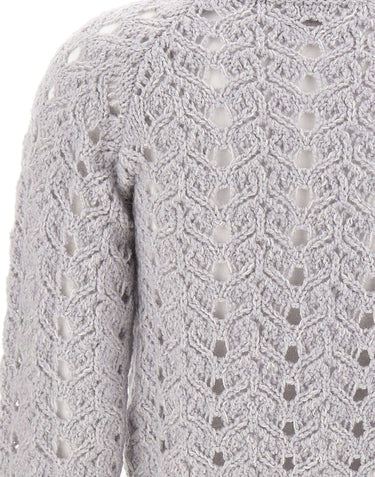 ELEVENTY Maglia in lana, mohair e seta GREY Donna 