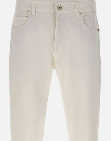 ELEVENTY Pantalone cinque tasche in cotone WHITE Uomo 