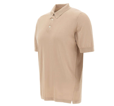 ELEVENTY Polo uomo in crêpe di cotone BEIGE Uomo 