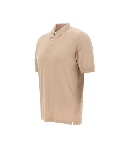 ELEVENTY Polo uomo in crêpe di cotone BEIGE Uomo 