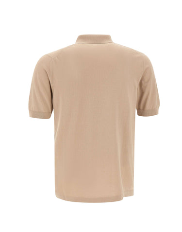 ELEVENTY Polo uomo in crêpe di cotone BEIGE Uomo 