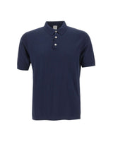 ELEVENTY Polo in crêpe di cotone BLUE Uomo 
