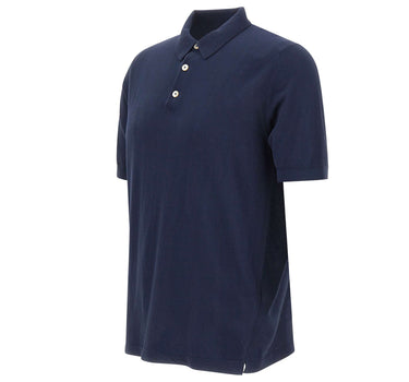 ELEVENTY Polo in crêpe di cotone BLUE Uomo 