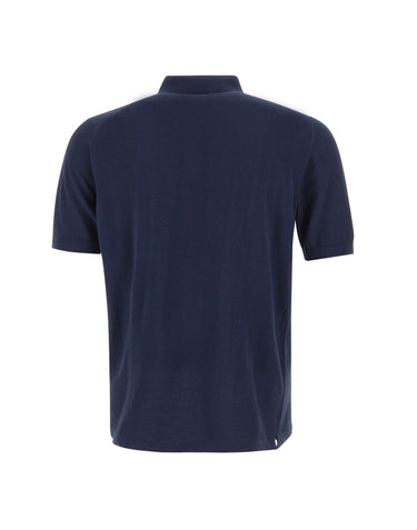 ELEVENTY Polo in crêpe di cotone BLUE Uomo 