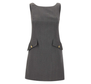 ELISABETTA FRANCHI Mini abito in lana con dettagli logo GREY Donna 