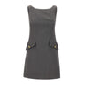 ELISABETTA FRANCHI Mini abito in lana con dettagli logo GREY Donna 