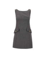 ELISABETTA FRANCHI Mini abito in lana con dettagli logo GREY Donna 