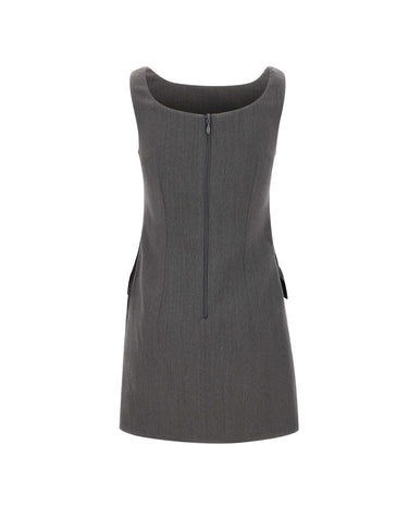 ELISABETTA FRANCHI Mini abito in lana con dettagli logo GREY Donna 
