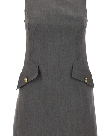 ELISABETTA FRANCHI Mini abito in lana con dettagli logo GREY Donna 