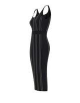 ELISABETTA FRANCHI Abito in maglia origami BLACK Donna 