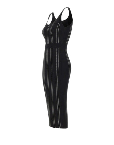 ELISABETTA FRANCHI Abito in maglia origami BLACK Donna 