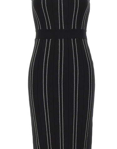 ELISABETTA FRANCHI Abito in maglia origami BLACK Donna 