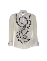 ELISABETTA FRANCHI Camicia con volant WHITE Donna 