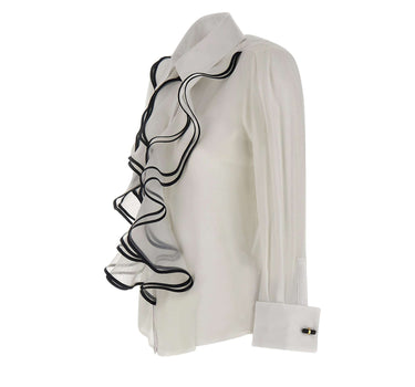 ELISABETTA FRANCHI Camicia con volant WHITE Donna 