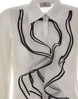 ELISABETTA FRANCHI Camicia con volant WHITE Donna 