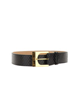 ELISABETTA FRANCHI Cintura in pelle con trama a squame BLACK Donna 