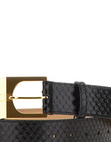 ELISABETTA FRANCHI Cintura in pelle con trama a squame BLACK Donna 