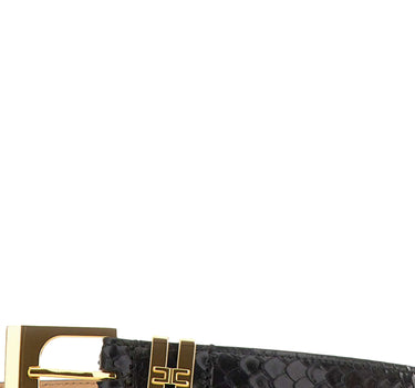 ELISABETTA FRANCHI Cintura in pelle con trama a squame BLACK Donna 