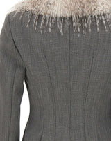 ELISABETTA FRANCHI Giacca in lana con collo effetto pelliccia GREY Donna 