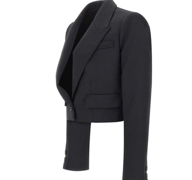 ELISABETTA FRANCHI Giacca crop in lana BLACK Donna 