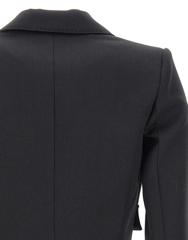 ELISABETTA FRANCHI Giacca crop in lana BLACK Donna 