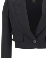 ELISABETTA FRANCHI Giacca crop in lana BLACK Donna 