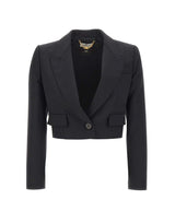 ELISABETTA FRANCHI Giacca crop in lana BLACK Donna 
